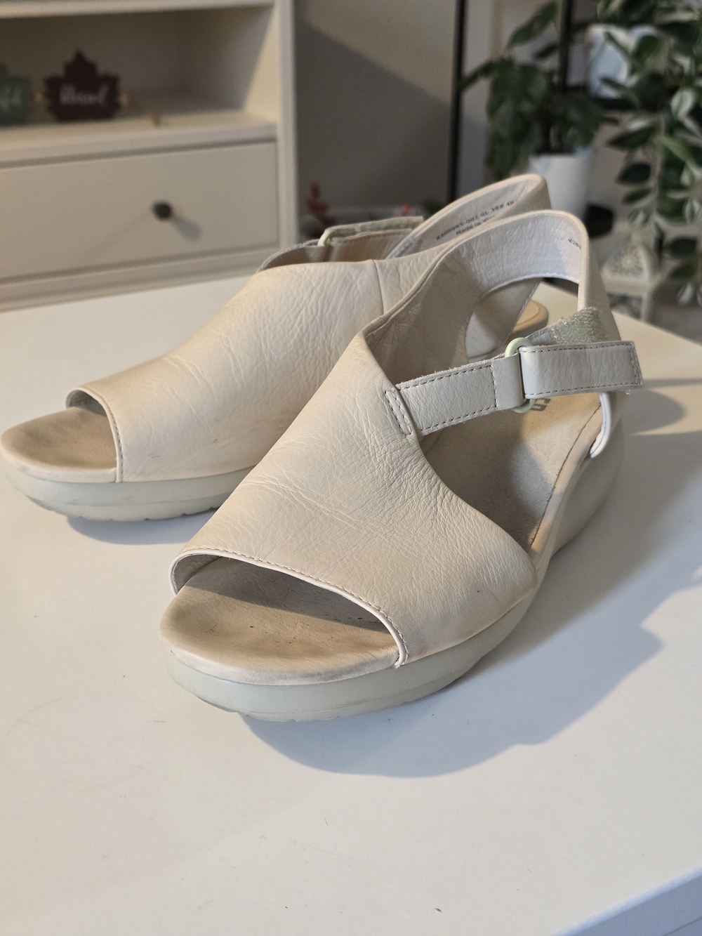 Camper White Women's Platform Leather  Sandal Size 39 - Picture 4 of 11